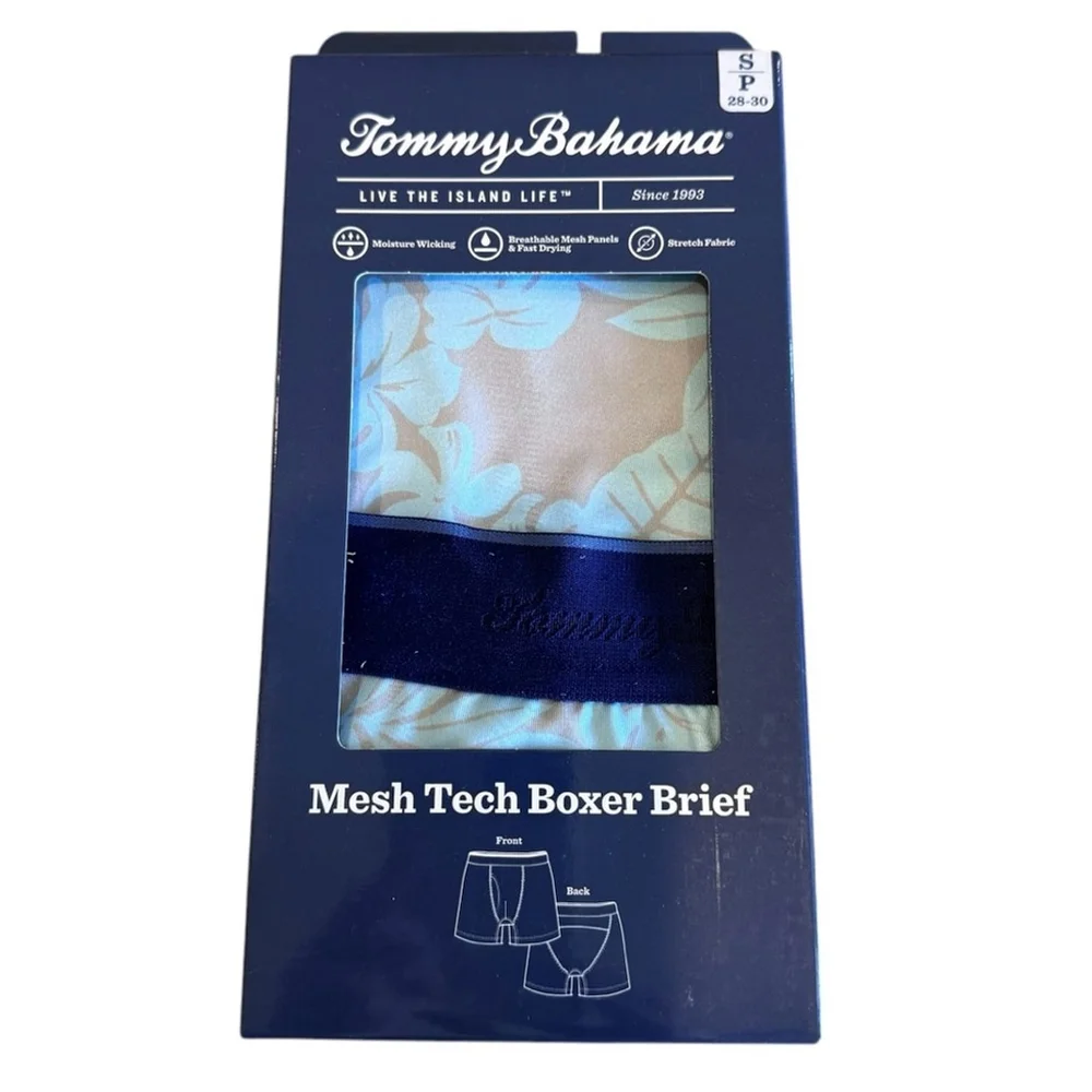 Tommy Bahama Mesh Tech Boxer‎ Brief Men Small Print NWT MSRP $30/1 Boxer Per Box